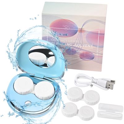 VORDRASSIL MV3 Series Ultrasonic Contact Lens Cleaner Machine, Peroxide Cleaner with USB Charger, Fit Disposable Soft, Colored, RGP and OK Lenses (BLUE)