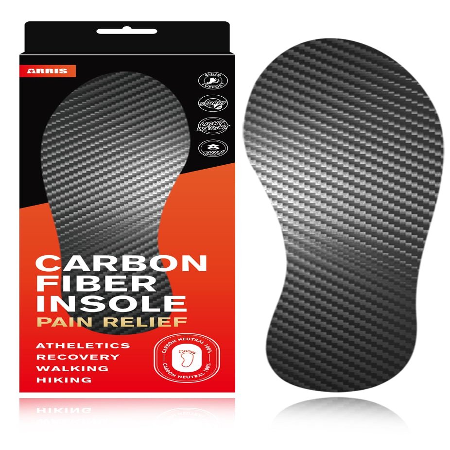 Carbon Fiber Insole 1PC, Carbon Fiber Foot Plate for Hallux Rigidus Relief,Turf Toe,Foot Fractures,Rigid Carbon Shoe Insert for Sports, Alternative to Post Op Shoe,Fit Men Size 8/Women 9