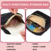Adorable Pink Peri - Reusable Sanitary Napkin Pads Storage Bag Portable for Women Girls | Soft Touch Velvet with Matching Open Clip Lanyard | Reusable | Zero Waste Period (Black Velvet) view 2