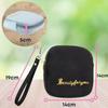 Adorable Pink Peri - Reusable Sanitary Napkin Pads Storage Bag Portable for Women Girls | Soft Touch Velvet with Matching Open Clip Lanyard | Reusable | Zero Waste Period (Black Velvet) view 4