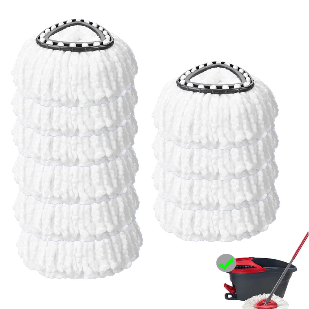 10 Pack Mop Head Replacement for O-Ceda EasyWrin Spin Mop, Ailengy 100% Microfiber Mop Refills Spin Mop Replace Heads for ocedar Mop Easy House Cleaning and Floor Mopping
