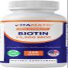 Vitamatic Biotin 10,000 mcg (10 mg) for Stronger Hair, Skin & Nails - 365 Vegan Tablets- Also Called Vitamin B7 view 1