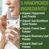 USDA Organic IBS Capsules for Relief, Ingestion, Bloating, Gas. Irritable Bowel Supplement with 5 Handpicked Organic Ingredients. Peppermint Oil, Sea Buckthorn, Fennel Seed, Rosemary Leaf, Basil Leaf view 3