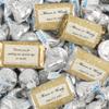 128 Pcs Personalized Wedding Candy Party Favors Wrapped Miniatures and Kisses (1.58 lbs) - Shimmering Gold view 1