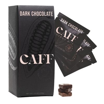 CAFF All Natural Energy Bites - Caffeinated Chocolate Flavored Chew for Energy Boost - No Added Sugar - 65mg Caffeine Chocolate Bars  15 Calorie Organic Caffeine Snacks - Vegan, Gluten-Free, Keto (20 Bites)