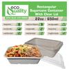 EcoQuality 22oz Disposable Bowls with Clear Lids - Rectangular Compostable Sugarcane Fiber Biodegradable Paper Bowls Eco-Friendly Take Out Food Storage Containers, Microwave Safe, Meal Prep (300) view 2