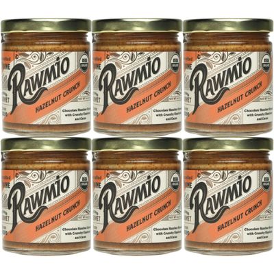 Rawmio Organic Hazelnut Crunch Spread, 6 oz. Pack of 6, 6 Serving per Jar - Raw, Organic, Vegan, Gluten-Free