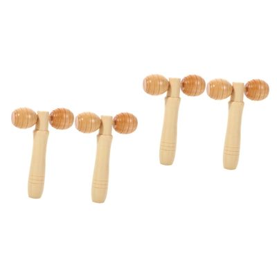 Healifty 4pcs Facial Roller Massager Multi-Function Wood Roller for Face Neck Shoulder Foot Back Massage