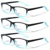 V.W.E. 3 Pairs Reading Glasses - Blue Light Blocking Readers for Women/Men Anti Blue Ray UV Clear (3 Blue, 1.25, multiplier_x) view 1