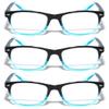 V.W.E. 3 Pairs Reading Glasses - Blue Light Blocking Readers for Women/Men Anti Blue Ray UV Clear (3 Blue, 1.25, multiplier_x) view 2
