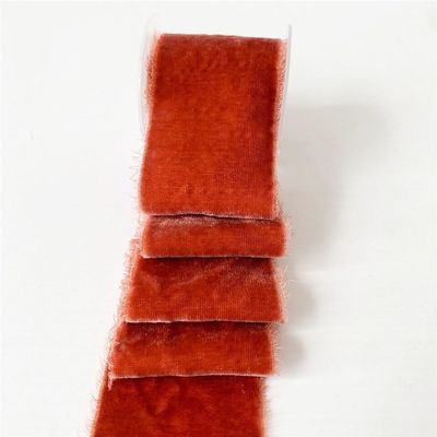 50Mm Silk Velvet Ribbon with Frayed Edged Ribbon for Wedding Ribbon Packaging Ribbon Silk Ribbon Soft Ribbon - (Color: Ay23/Size: 50Mmx1.35Mts)