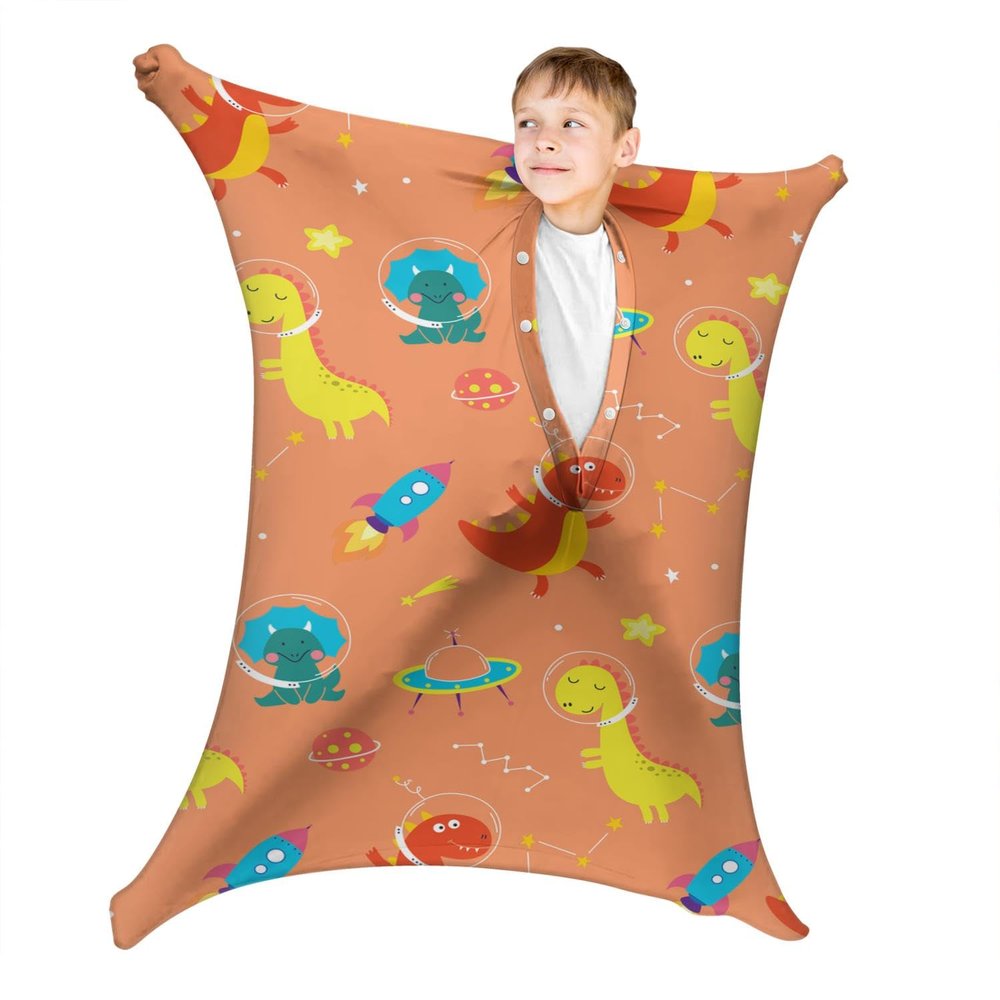 Dinosaur in Space Sensory Socks for Autistic - Sensory Body Sock for Kids - ADHD and Improve Sensory Processing Sox (Large)