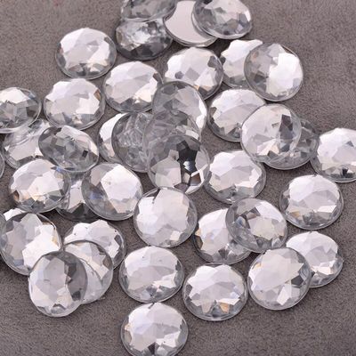 6 8 10 12 20 18 30 36 52Mm Large Round Clear Ab Crystal Rhinestone Flatback Acrylic Gems Strass Applique Non Sewn Crystal Stone - (Size: 16Mm 100Pcs/Color: Clear)