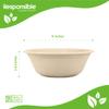 Responsible Products bowls are eco-friendly, Disposable Paper Bowls 40oz For Hot Soup (400 Count),Heavy Duty Paper Dinner Bowls, Dessert Bowls, Made from Sugarcane  Bamboo Fibers view 2
