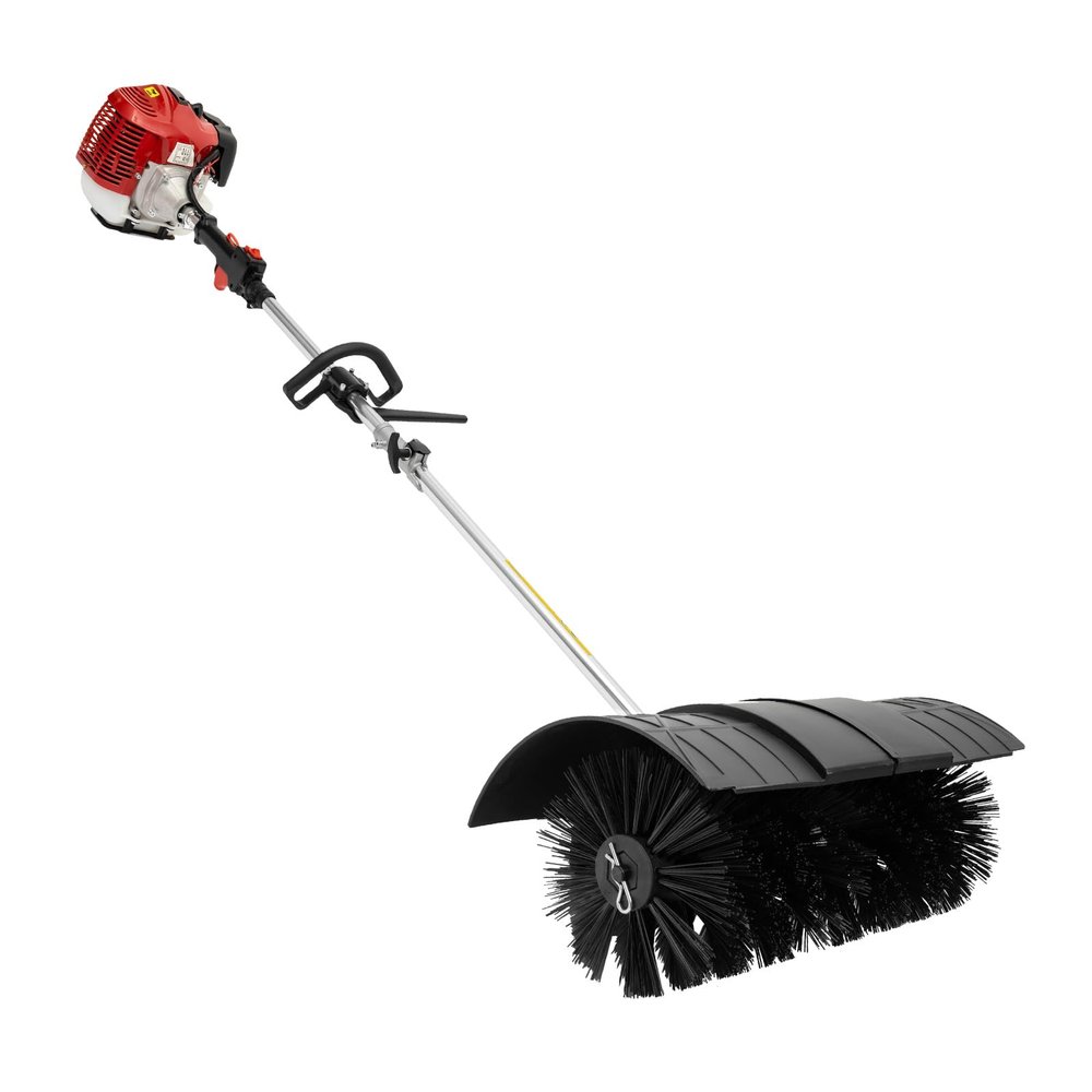 RustyVioum 52cc 2.3HP Gas Power Sweeper, 1700w Portable Hand Held Broom Sweeper, Gas Power Garden Driveway Sweeper Air Cooled Motor, Power Snow Sweeping Broom for Cleaning Artificial Grass Sites Farms