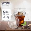 Fit Meal Prep 50 Pack 12 oz Clear Plastic Cups with Strawless Sip Lids, Disposable Plastic Coffee Cups with Lids, To Go Cups for Iced Coffee, Smoothies, Soda, Party Drinks, Bubble Tea, Cold Beverage view 2