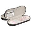 Healifty 2-in-1 Portable Glasses Box with Double Layer Design Case with Built-in Mirror Tweezers and Solution Bottle Compact Eyeglasses Storage for Travel view 1