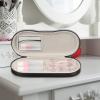 Healifty 2-in-1 Portable Glasses Box with Double Layer Design Case with Built-in Mirror Tweezers and Solution Bottle Compact Eyeglasses Storage for Travel view 3