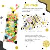 COQOFA Black Gold 5"X11" Gift Wrap Cellophane Cello Bags: Clear Candy Cookie & Plastic Goodie Storage Treat Party Favor Bags with Twist Ties - 100 Pcs for Graduation, Birthday & Retirement view 4