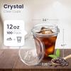 Fit Meal Prep 100 Pack 12 oz Clear Plastic Cups with Strawless Sip Lids, Disposable Plastic Coffee Cups with Lids, To Go Cups for Iced Coffee, Smoothies, Soda, Party Drinks, Bubble Tea, Cold Beverage view 2