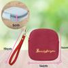 Adorable Pink Peri - Reusable Sanitary Napkin Pads Storage Bag Portable for Women Girls | Soft Touch Velvet with Matching Open Clip Lanyard | Reusable | Zero Waste Period (Red Velvet) view 4