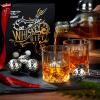 PONPUR Men's Golfer Gifts, Fathers Day Anniversary Birthday Gifts for Dad Him Husband, 4 Whiskey Golf Balls with 1 Tongs, Reusable Stainless Steel Golf Ice Balls Whiskey Gift for Golf Lover view 3