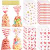 COQOFA 100 Pcs 5"X11" Cello Cellophane Treat Bags Party Favor bags Pink Candy Cookie Bags Clear Plastic Goodie Bags with Twist Ties for Gift,Baby Shower, Birthday, Wedding,Party view 1