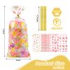 COQOFA 100 Pcs 5"X11" Cello Cellophane Treat Bags Party Favor bags Pink Candy Cookie Bags Clear Plastic Goodie Bags with Twist Ties for Gift,Baby Shower, Birthday, Wedding,Party view 2