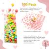 COQOFA 100 Pcs 5"X11" Cello Cellophane Treat Bags Party Favor bags Pink Candy Cookie Bags Clear Plastic Goodie Bags with Twist Ties for Gift,Baby Shower, Birthday, Wedding,Party view 3