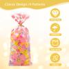 COQOFA 100 Pcs 5"X11" Cello Cellophane Treat Bags Party Favor bags Pink Candy Cookie Bags Clear Plastic Goodie Bags with Twist Ties for Gift,Baby Shower, Birthday, Wedding,Party view 4