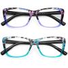 AQWANO Stylish Designer Reading Glasses for Women Blue Light Blocking Readers Fashion Pattern Print Anti Eye Strain Eyeglasses, 1.75 view 1