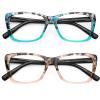 AQWANO Stylish Designer Reading Glasses for Women Blue Light Blocking Readers Fashion Pattern Print Anti Eye Strain Eyeglasses, 1.25 view 1