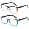 AQWANO Stylish Designer Reading Glasses for Women Blue Light Blocking Readers Fashion Pattern Print Anti Eye Strain Eyeglasses, 1.25 view 4