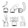 NUHUi 6X MINI Handheld Back Massage Gun Wand Attachments Accessories Fit for Large/Mini Hitachi Massagers Gun Silicone Material Clear view 1