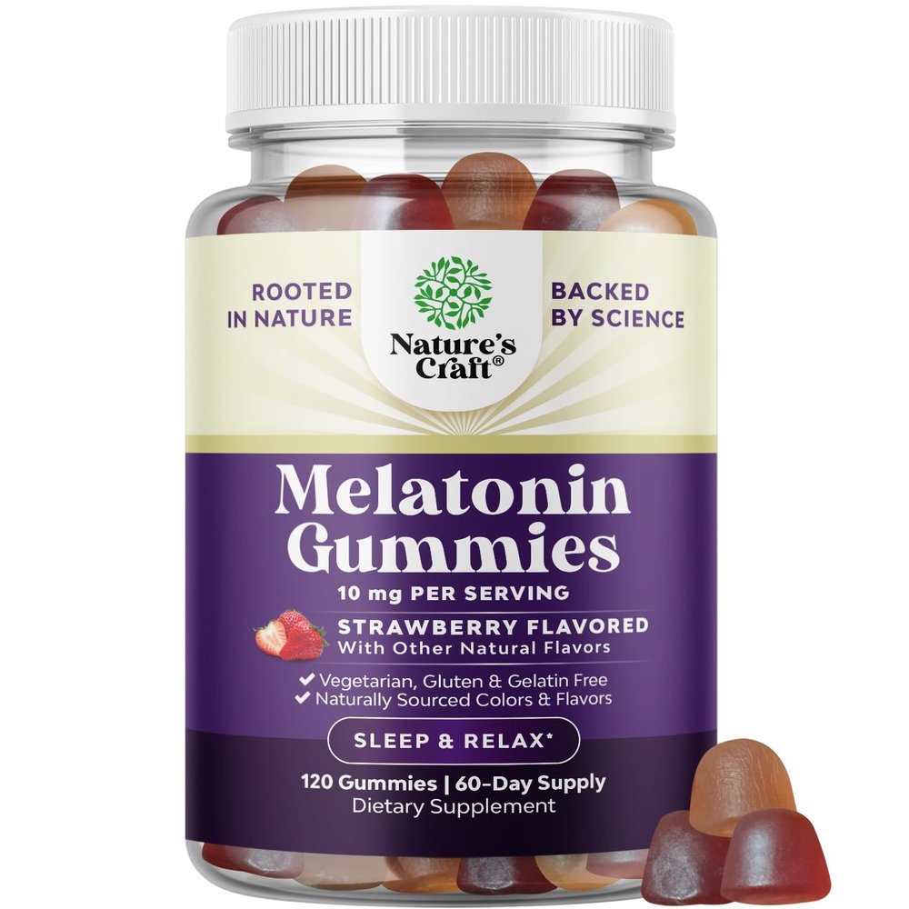 Melatonin Gummies 10mg per Serving - Fast Acting Tasty Sleep Gummies for Adults Extra Strength Melatonin 10mg for Adults Enhanced Sleep Quality & Duration - Non GMO & Vegan - 120 Ct