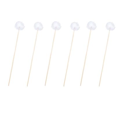 6pcs Goose Feather Earpicks, Disposable Earwax Remover Wooden Handle Ear Dig Cleaner Stick Ear Spoon Ear Wax Cleaner Ear Massage Tool
