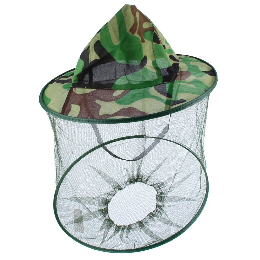 Pilipane Midge mozzie Hat, Camouflage Heads Net for Camping and Fishing Breathable Mesh Face Protector