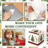 Yeaqee 6 Pack Christmas Facial Tissue Cube Box Square 480 Sheets Xmas Tree Christmas Paper Facial Tissues Cube Box for Winter Xmas Holiday Kitchen Office Home Car Decor view 4