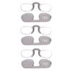 Calabria Noz Nose Pinching Rimless Armless Reading Glasses +1.50 Gray 3 Pack Men Women Keychain Case Pocket Reader Compact view 1