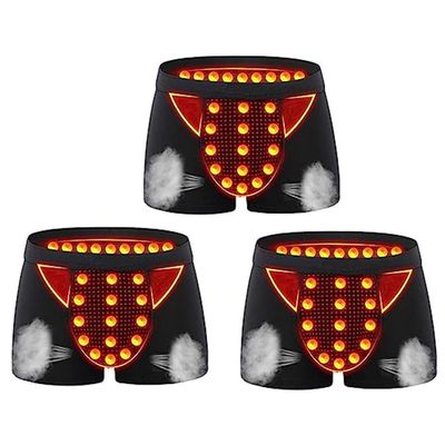 3 Packs Panty for Improving Masculinity Magnetic Therapy Health Care Boxer Briefs Men U Convex Pouch Underwear (Color : Black, Size : XX-Large)
