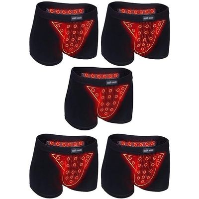 Men Physiological Enlargement Panty Tourmaline Energy Field Therapy Underwear Comfort Health Care Boxer Briefs (Color : 5pcs, Size : 6X-Large)