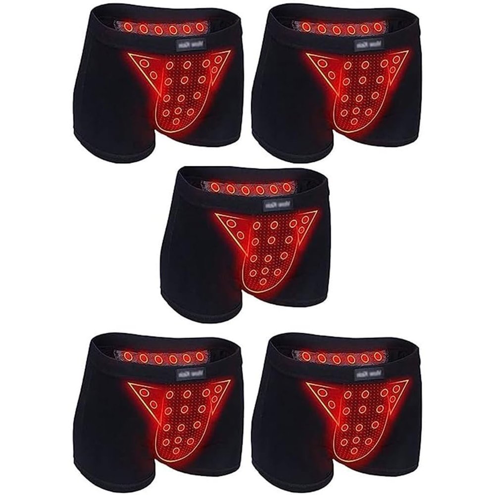 Men Physiological Enlargement Panty Tourmaline Energy Field Therapy Underwear Comfort Health Care Boxer Briefs (Color : 5pcs, Size : 6X-Large)