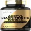 Carlyle Acetyl L-Carnitine HCL | 1000mg | 100 Capsules | Advanced Athlete Formula | Pre-Workout Supplement | Non-GMO & Gluten Free view 1