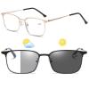 WInara Photochromic Reading Glasses, Progressive Multifocus Sunglasses Anti-Blue Light, Transition Presbyopia Glasses +1.5 (Color : Gold, Size : +2.0) view 1