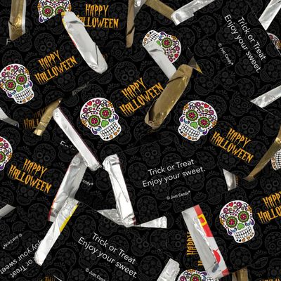136 Pcs Halloween Candy Party Favors Miniatures Chocolate - No Assembly Required - Sugar Skulls