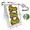 Freeze Dried Snacks (24" X 36") Deluxe A-Frame Signicade, Includes 2 Removable Panels & Stand | Fair Food, Desserts, Sweets, Treats view 2