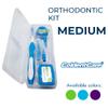 Braces Cleaning Kit for Teeth, Portable Orthodontic Toothbrush Kit Oral Care Dental Travel - 2 Interdental Brush, 5 Bars of Wax, 1 Dental Floss 12m, 13 Dental Floss Threader Multipurpose case (Blue) view 2