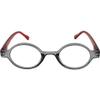 Incredible Bargains The Poppy, Plastic Round Style Reading Glasses + 3.25 Grey and Red view 1