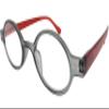 Incredible Bargains The Poppy, Plastic Round Style Reading Glasses + 3.25 Grey and Red view 2