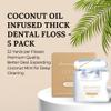 DOSMETICS Coconut Oil Infused Thick Dental Floss 5 Pack, Coconut Mint Expanding Dental Floss, Oral Care Stretchable Floss, Tooth Floss for Plaque Removal and Gum Protection, 32 Yards x 5 Flossers view 3